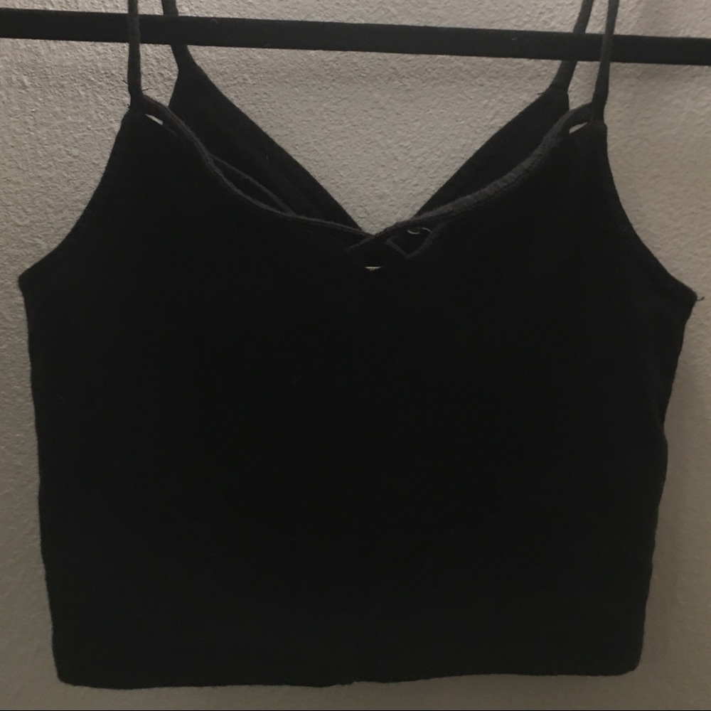 Hollister front cross-strap cropped tank top